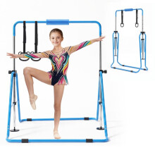 Barra de Ginástica para Crianças-Duoku-Capacidade de Carga 63,5 kg, para Treinamento, com Altura Ajustável, Cor Azul