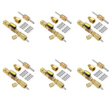 6X R410A R22 Valve Core Remover Installer Tool with Dual Size SAE 1/4 & 5/16 Port for R404A R407C R134A R12 R32