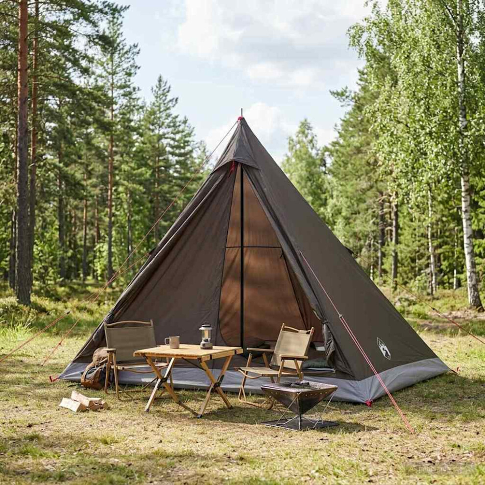 Vidaxl Backpacking Tent Brown And Grey 2-Person