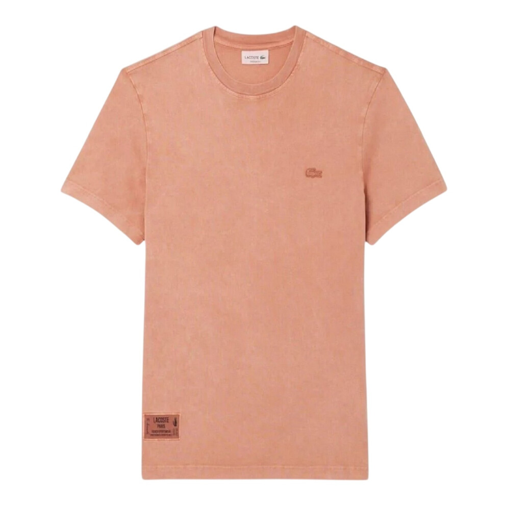 Lacoste (M, Latte) Mens Logo Crew Neck Regular T-Shirt