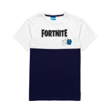 (15-16 Years, White/Navy) Fortnite Boys Colour Block T-Shirt