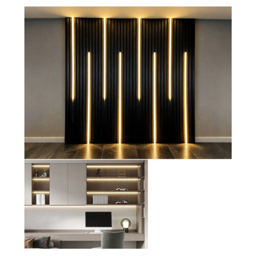 Dimmable Touch Sensor COB LED Strip Light Under Cabinet Collection Display Black PCB for TV Backlight Grille US Plug