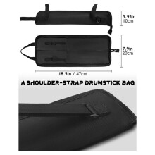 Borsa per Bacchette con Tracolla, Borsa per Bacchette con Ampie Tasche Anti-Caduta, Regalo per Batteristi.
