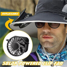 Portable Solar Powered Fan Solar Fan Replacement Rechargeable Portable Solar Fan for Outdoor Camping Fishing