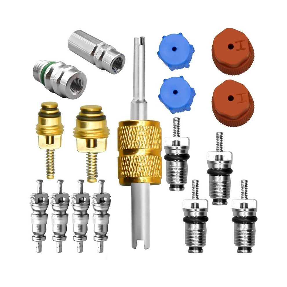 1Set Air Conditioning Valve Core Kits, R12 To R134a Conversion Kit For R134a Air Condition Refrigeration System Maintain 6032343021156