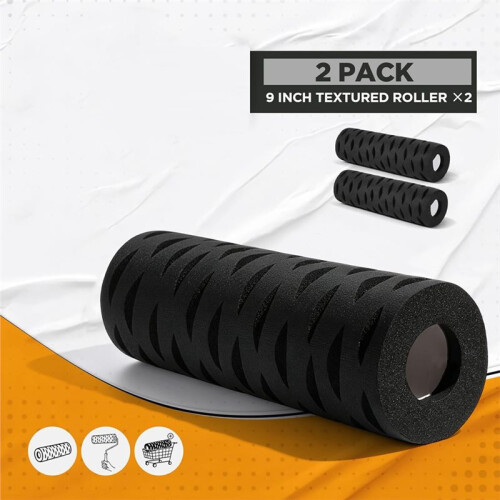 2Pcs 9" Drywall Texture Roller,Tree Bark Pattern Wall Ceiling Textured Roller Drywall Texturing Tool Paint Applicator 2