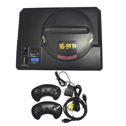 16Bit Video Game Console for  Mega Drive with Wireless Controllers -Compatible High Definition TV Output EU PLUG 1