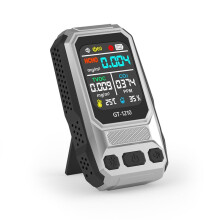 5 in 1 Air Quality Meter Detector with LCD Display Screen Humidity Temperature Detection CO2 TVOC HCHO Detector Silver