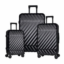 3 Piece Black Hard Shell Luggage Set TSA Lock