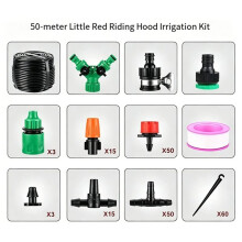 164FT Druppelirrigatiesysteemset met 1/4" Slang, Automatische Tuinsproeier voor Tuin, Kas, Erf en Gazon