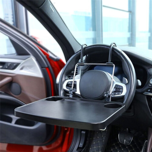 Car Small Table Car Dinner Plate Steering Wheel Tray Foldable Storage Universal Car Accessories 2
