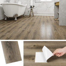 Self-Adhesive Waterproof Vinyl Floor Panels 90x15 cm 32 Pieces Brown — self adhesive vinyl panels, waterproof floor panels, brown pvc panels