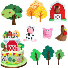 Set de Decoraciones para Pastel Animales de Granja 11 Piezas Topper para Niños — decoracion fiesta infantil