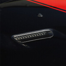 1Pair Engine Cover Trim Air Flow Intake Hood Vent Cover for Challenger 2009-2014 ABS Carbon Fiber Sticker Caps