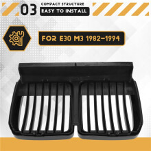 Front Grille Replacement for E30 3-Series M3 Front Hood Bumper Grill Matte Black 1982-1994