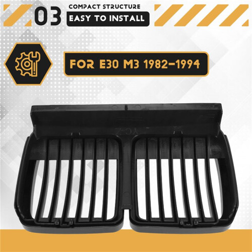 Front Grille Replacement for  E30 3-Series M3 Front Hood Bumper Grill Matte Black 1982-1994
