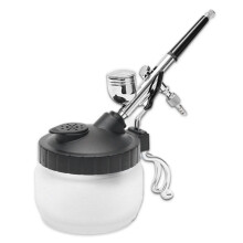 Reinigungstopf für Airbrush-Pistole, Glasreinigungstopf mit Halterung, Reinigt Airbrush-Pistole, Airbrush-Halterungsstation
