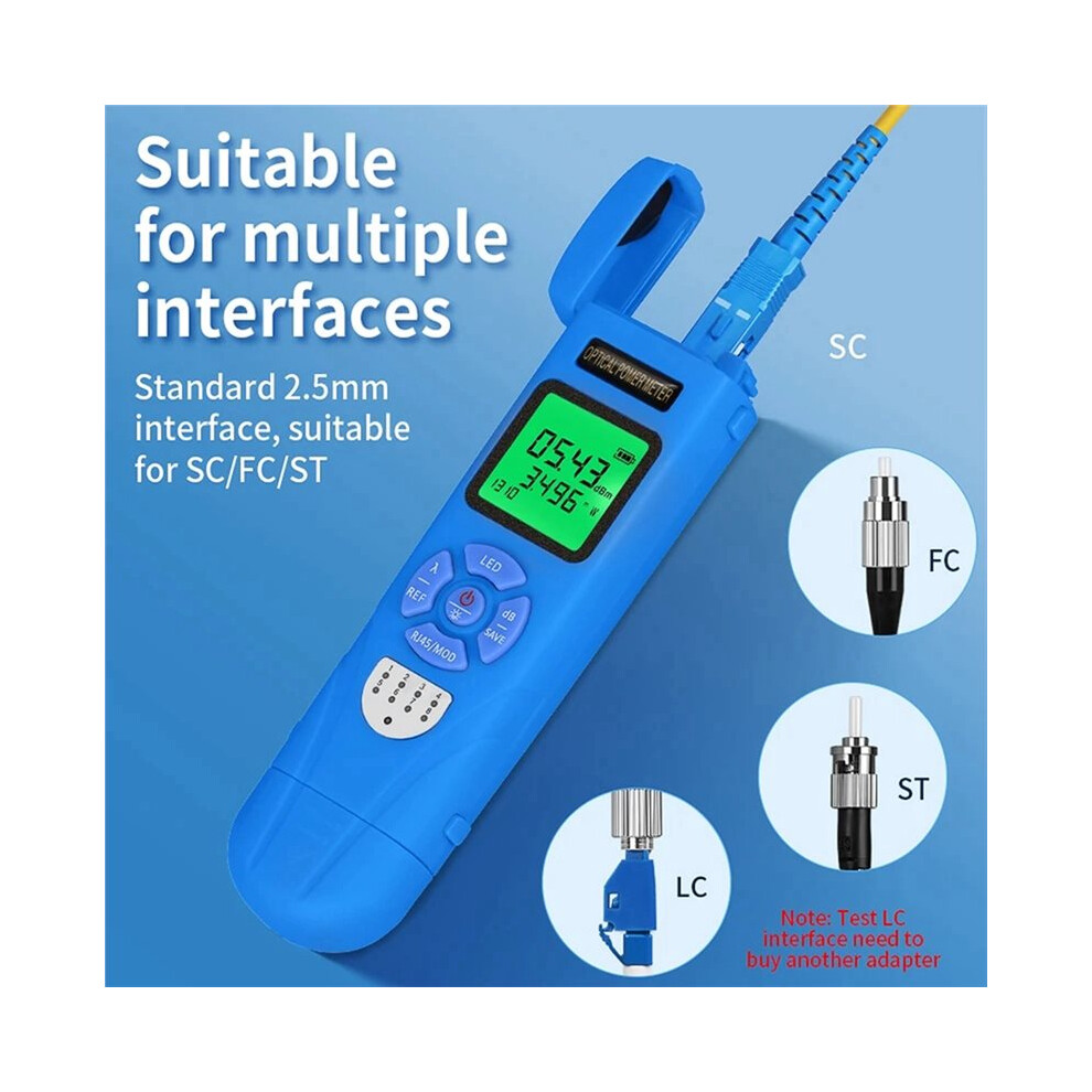 Rechargeable Optical Power Meter -70+10Dbm Ftth Fiber Optic Power Meter With Led Opm Sc/Fc/St Fiber Power Meter 4711893177170