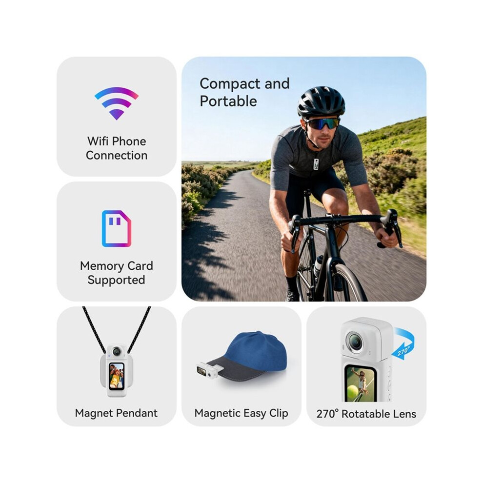A5 Pov Fhd Action Camera 1080P Wifi Hands-Free Wearable Thumb Sports Camera Ips Screen Portable Body Camcorder A 4712194791287