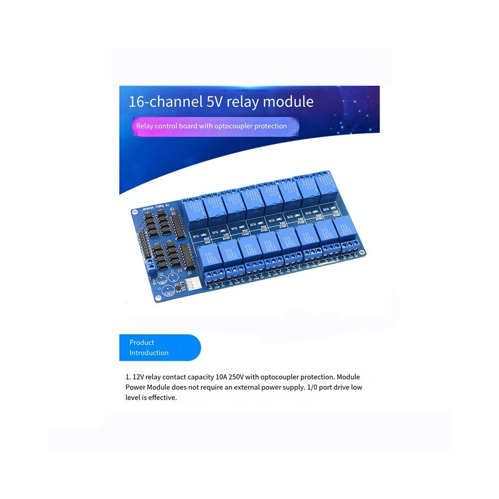 16 Channel Relay Shield Module 5V/12V With Optocoupler Lm2596 Microcontrollers Interface Power Relay Dc5v 4713887934783