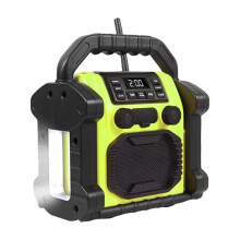 Radio Portatile da Esterno con Altoparlante , Radio FM con Orologio Impermeabile IP66 e Luci LED per Pesca, Feste e Campeggio.