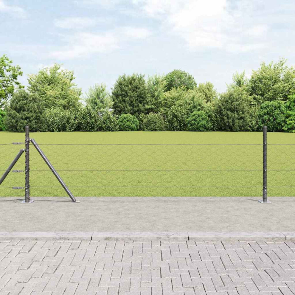 Vidaxl Welded Wire Fence With Concrete Base 50 X 0.5 M (W X H)