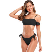SHEKINI Traje de baño de dos piezas Bikini Conjunto Bandeau S — bikini sin tirantes, traje de baño, conjunto playa mujer