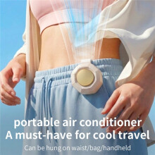 Portable Silent Bladeless Fan Clip Small Fan Clip for Shirt & Waist 3-Speed Suspended Whirlwind Cooler Fans B