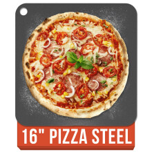 (40.6 x 40.6 cm) Chef Pomodoro Pizza Steel for Oven Thick, Baking Steel for Oven, Grill with Lifting Holes