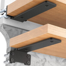 Soportes resistentes para estanterías de pared, juego de 4 unidades, negro, 15 cm — escuadras estanteria metal