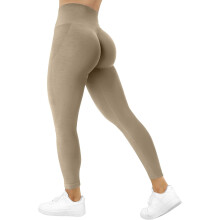 Damen Leggings Sport Push Up Nahtlos High Waist Schokobraun S — sport leggings push up, nahtlose fitness leggings, high waist 10 cm