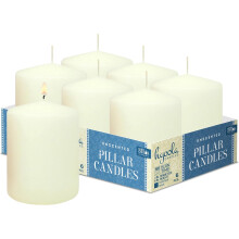 Grandes bougies décoratives en forme de brique, lot de 6, sans parfum, 7,5 x 10 cm — bougies cire paraffine