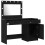 VidaXL vidaXL Dressing Table with Mirror Lights 2 pcs Black Engineered wood 5