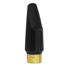 Professioneel Saxofoonmondstuk van Zwart Goudkleurig Metaal voor Jazz- en Popmuziekinstrumenten. Accessoires C