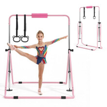 Gymnastiekbalk voor Kinderen-Duoku-Capaciteit 63,5 kg, voor Training, Opvouwbare en Hoogte Verstelbare Uitrusting, Roze
