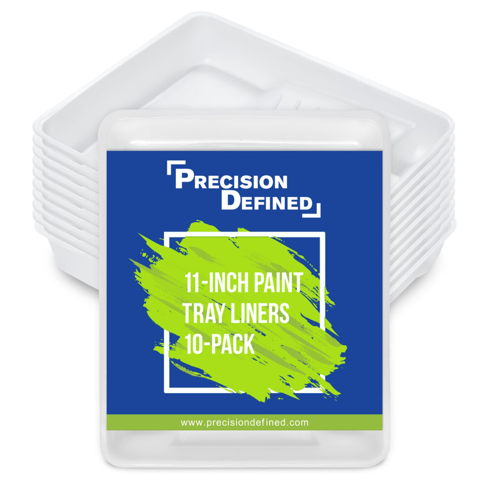 (32 Cm, Liner (White) Â 10 Pack) Precision Defined Paint Trays, Paint Roller Trays Liner, Plastic Paint Pan For Roller Brushes 810116044917