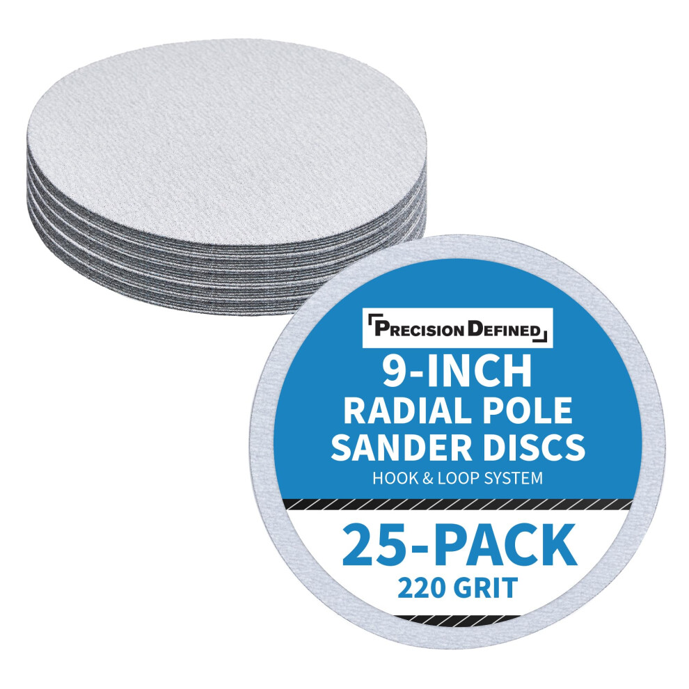 (220 Grit) Precision Defined Hook & Loop Sandpaper Pack Â Orbital Sander Pads, Drywall Sandpaper, 25 Pcs 810116044849