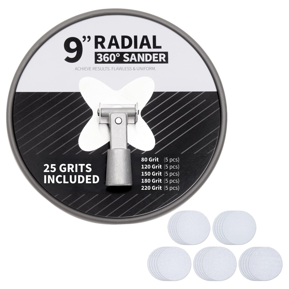 (Pole Sander) Precision Defined Hook & Loop Sandpaper Pack Â Orbital Sander Pads, Drywall Sandpaper, 25 Pcs 810116044788