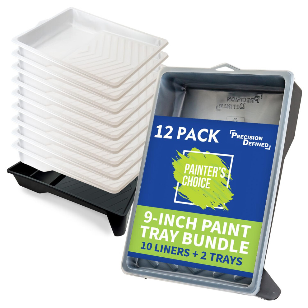 (23 Cm, Bundle (Mixed) Â 12 Pack) Precision Defined Paint Trays, Paint Roller Trays Liner, Plastic Paint Pan For Roller Brushes 850031668546