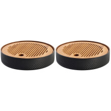 2Pièces Plateau Égouttoir Cuisine Bambou Céramique Double Couches