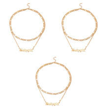 3Pièces Pendentif Lettre Double Couche