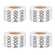4Rouleaux Stickers Numérotés Rectangulaires Autoadhésifs Pour
