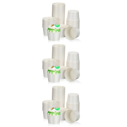300St Witte Mousse Cups Wegwerp Dessertcontainers Met