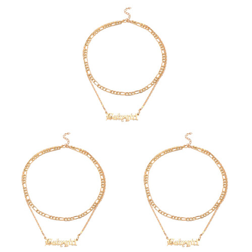 3Pièces Pendentif Lettre Double Couche 1