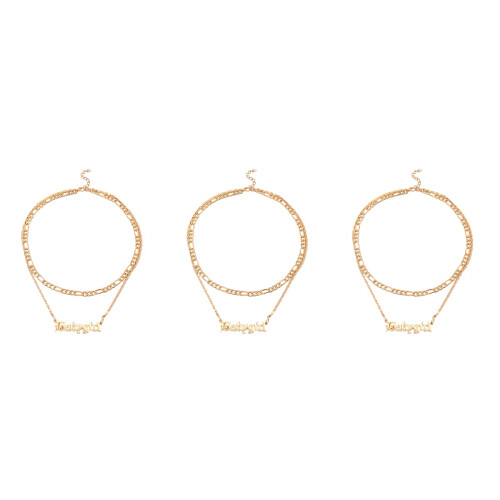 3Pièces Pendentif Lettre Double Couche 2