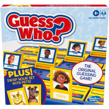 Hasbro Gaming Guess Who? Board Game with People and Pets, The Original Guessing Game for Kids Ages 6 and Up, Includes People Cards and Pets Cards