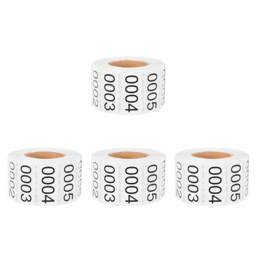 4Rouleaux Stickers Numérotés Rectangulaires Autoadhésifs Pour 1