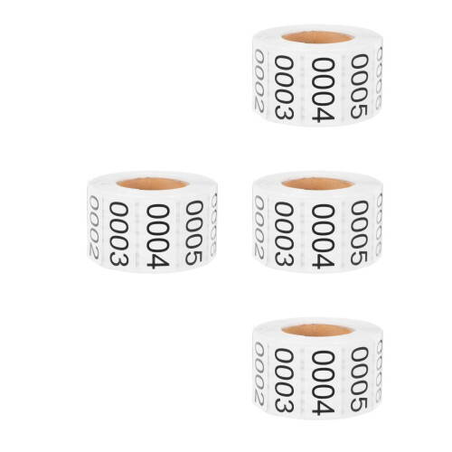 4Rouleaux Stickers Numérotés Rectangulaires Autoadhésifs Pour 2