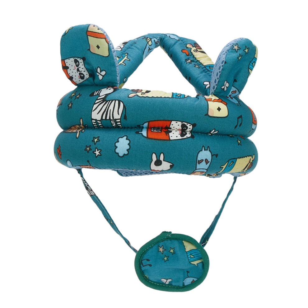 (One Size, Light Green) Baby Head Protector for Crawling Walking, Cute Cartoon Soft Adjustable Safety Headguard for Infant Baby Toddler