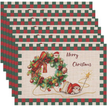 Sous-verres de table de Noël en PVC 6 pièces 45x30 cm Joyeux Noël — set table noel, set de table, protection table repas